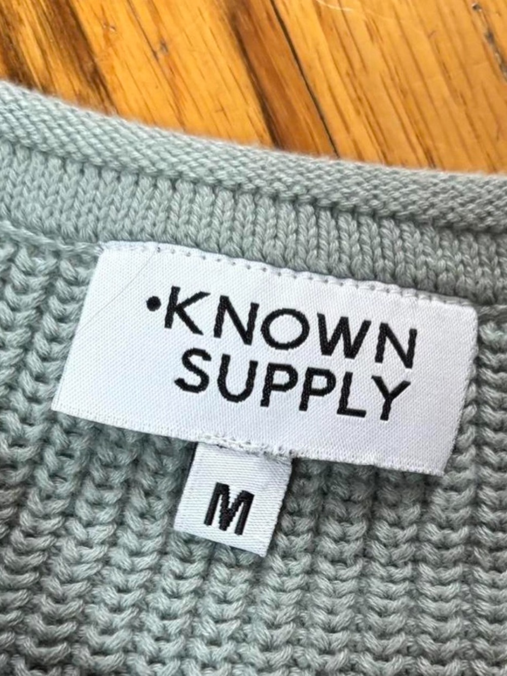 Known supply bluish sagey green high neck knit organic cotton tank size medium - Picture 3 of 7